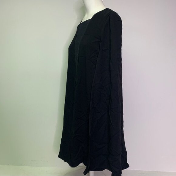 New Maje Decoller cape poncho high neck semisheer lace insert trapeze minidress - Picture 5 of 16